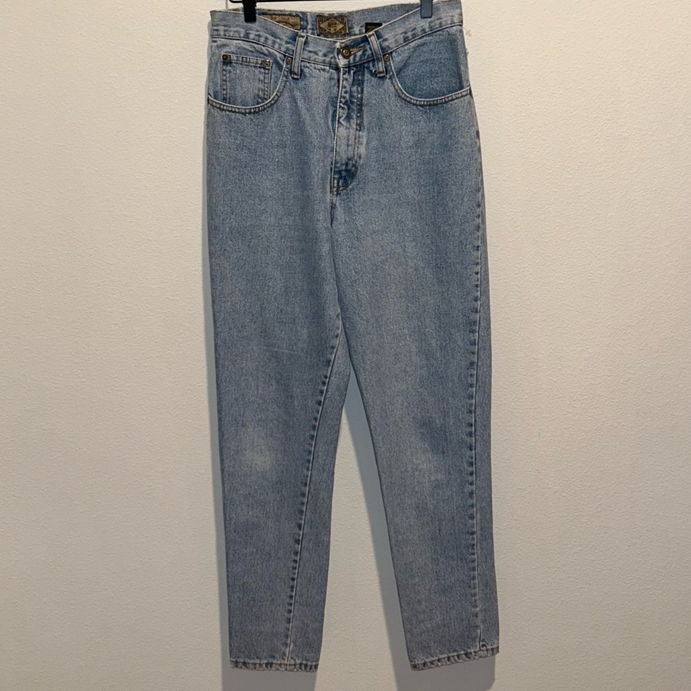 Vintage 90s Express Women’s Blue Jeans - High Rise, Slim Fit, Tapered Leg